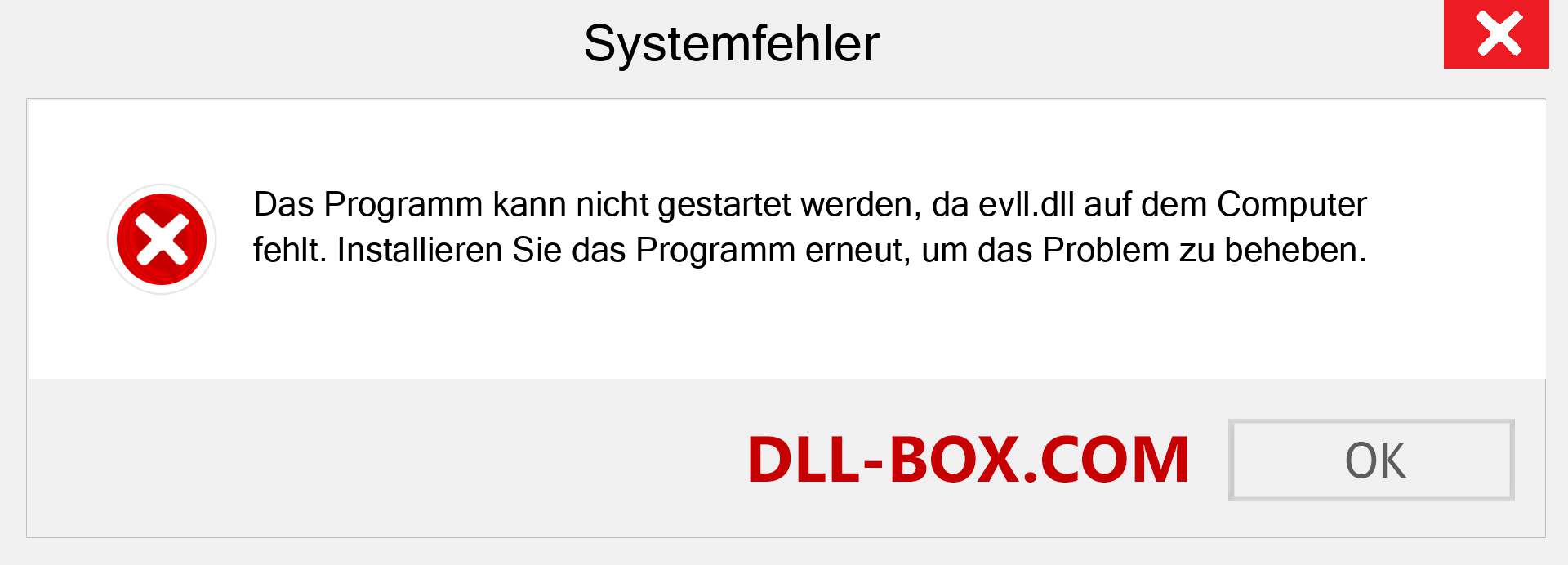 evll.dll-Datei fehlt?. Download für Windows 7, 8, 10 - Fix evll dll Missing Error unter Windows, Fotos, Bildern