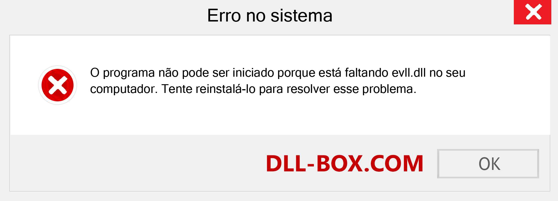 Arquivo evll.dll ausente ?. Download para Windows 7, 8, 10 - Correção de erro ausente evll dll no Windows, fotos, imagens